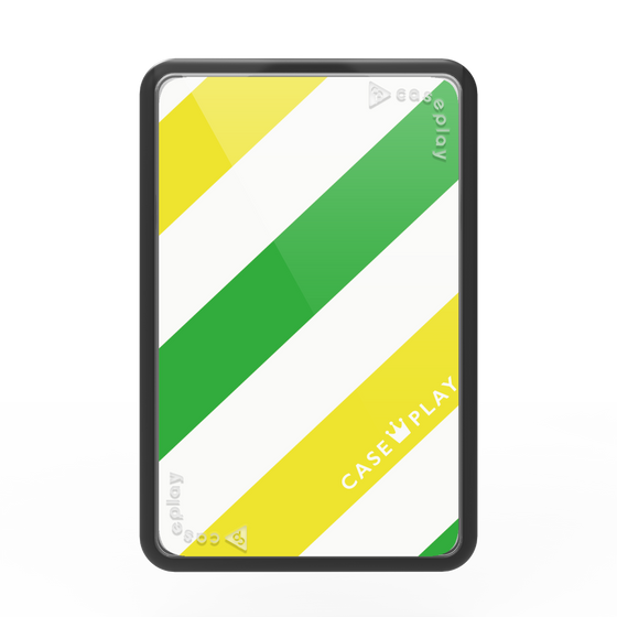 Premium Card Wallet［ Big Stripe - Green × Yellow ］