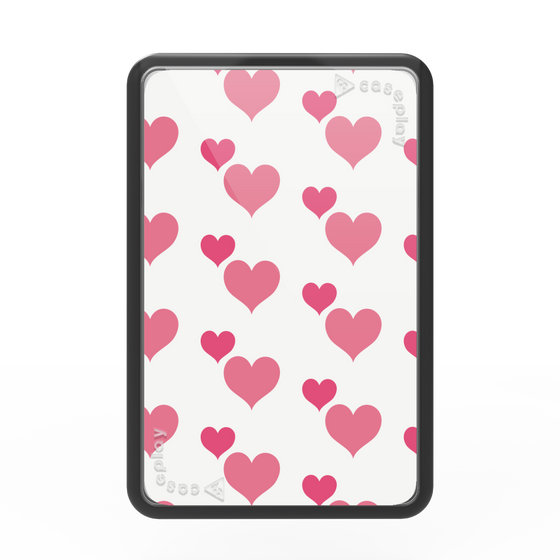 Premium Card Wallet［ Stripe Hearts - Pink ］