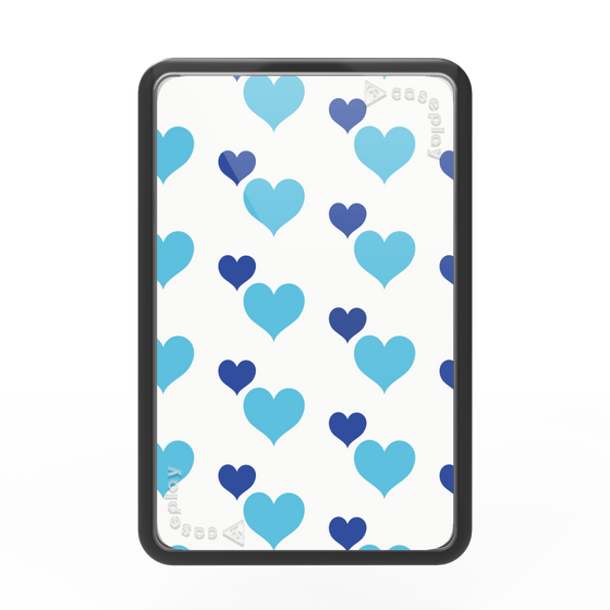 Premium Card Wallet［ Stripe Hearts - Blue ］