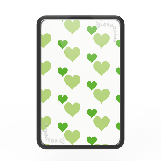 Premium Card Wallet［ Stripe Hearts - Green ］