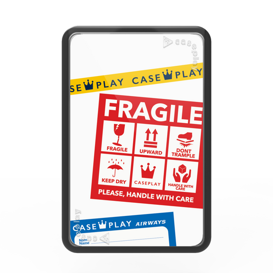 Premium Card Wallet［ FRAGILE Stickers - White ］