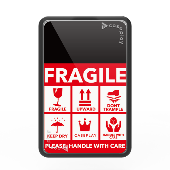 Premium Card Wallet［ FRAGILE Sticker - Black ］