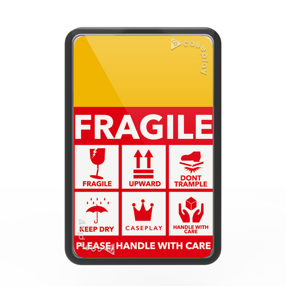 Premium Card Wallet［ FRAGILE Sticker - Yellow ］