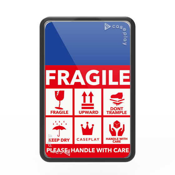 Premium Card Wallet［ FRAGILE Sticker - Blue ］