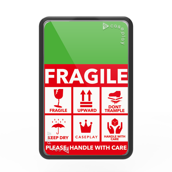 Premium Card Wallet［ FRAGILE Sticker - Green ］