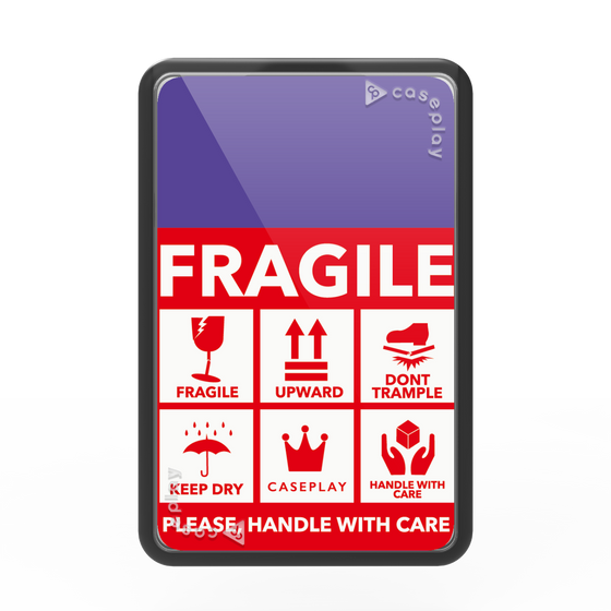 Premium Card Wallet［ FRAGILE Sticker - Purple ］