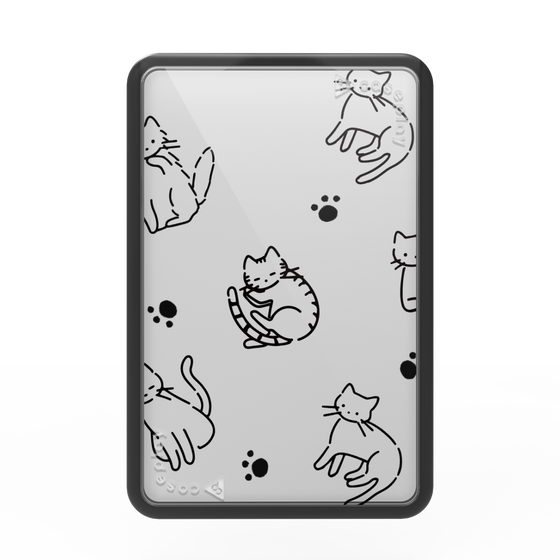 Premium Card Wallet［ Original - CASEPLAY Cat All-over Pattern - black ］