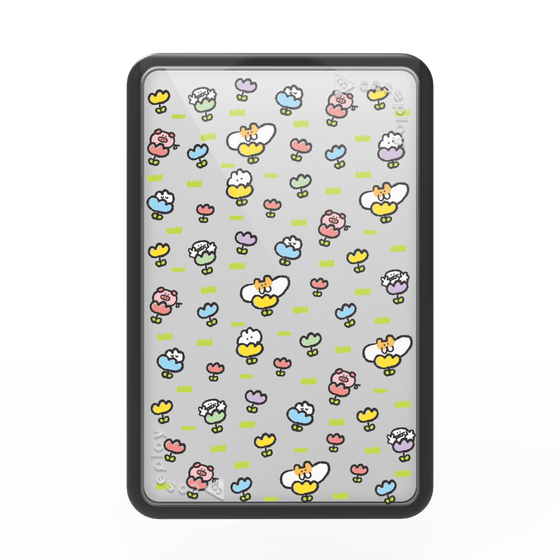 Premium Card Wallet［ Mokumoku-chan - Flower - All-over Pattern ］