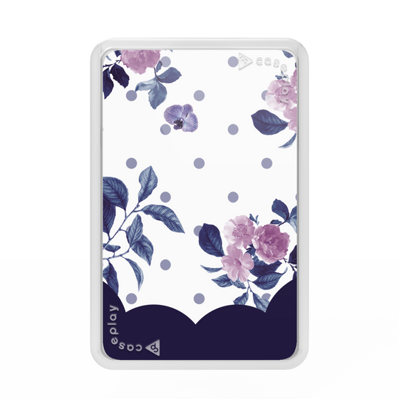 Premium Card Wallet［ Twin Dot Flower - Navy ］