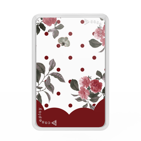 Premium Card Wallet［ Twin Dot Flower - Red ］