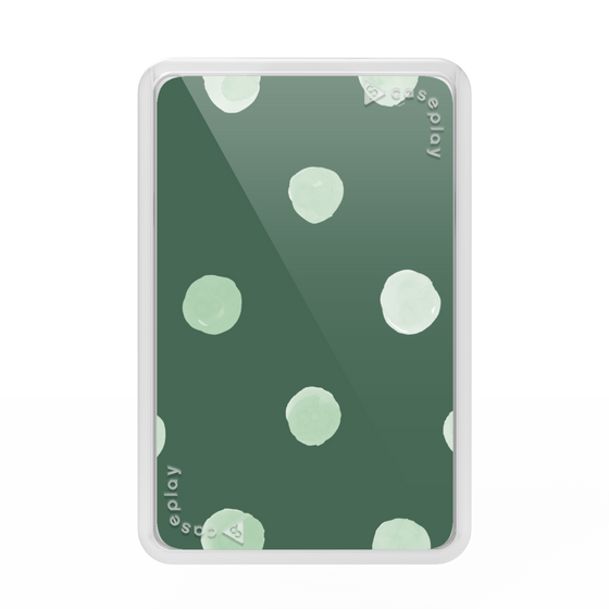 Premium Card Wallet［ Watercolor Dots Retro Color - Green ］