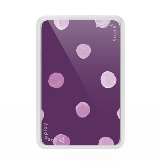 Premium Card Wallet［ Watercolor Dots Retro Color - Purple ］