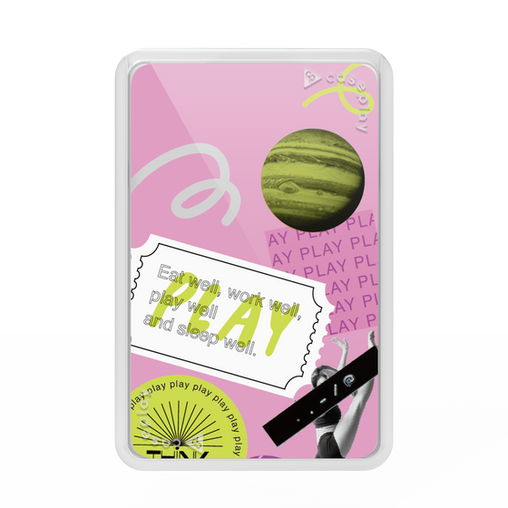 Premium Card Wallet［ Playful sticker - Dusty Pink ］