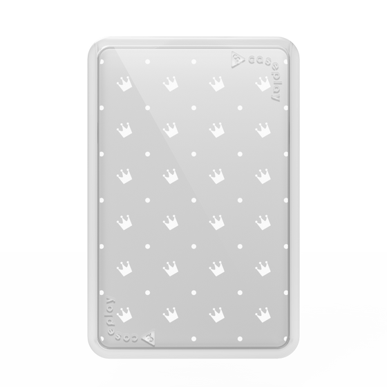 Premium Card Wallet［ CASEPLAY Crown Dots White ］