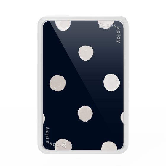 Premium Card Wallet［ Watercolor Dots Retro Color - Navy ］