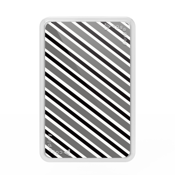 Premium Card Wallet［ Small Stripe - Gray × Black ］