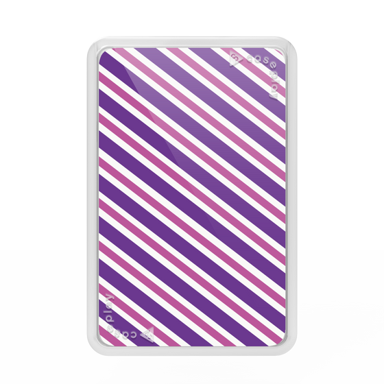 Premium Card Wallet［ Small Stripe - Purple × Pink ］