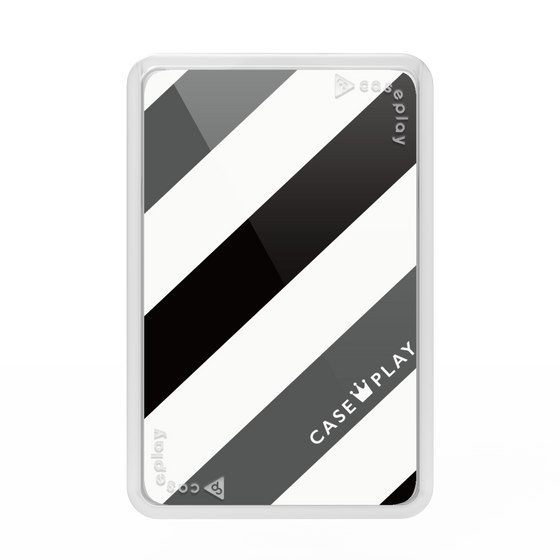 Premium Card Wallet［ Big Stripe - Black × Gray ］