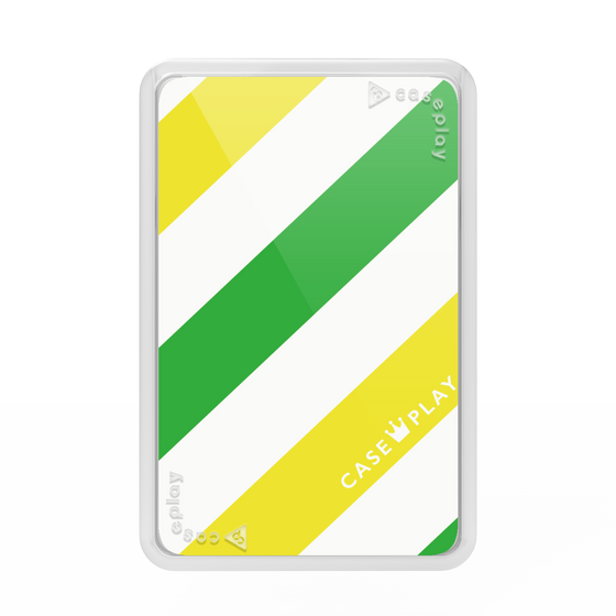 Premium Card Wallet［ Big Stripe - Green × Yellow ］