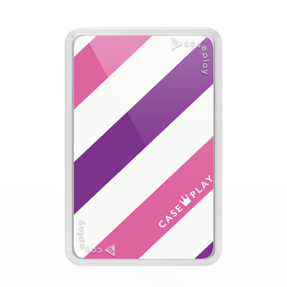 Premium Card Wallet［ Big Stripe - Purple × Pink ］