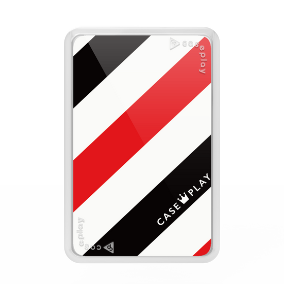 Premium Card Wallet［ Big Stripe - Red × Black ］