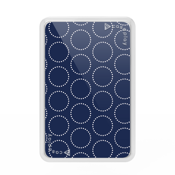 Premium Card Wallet［ Dot Circle - Navy ］
