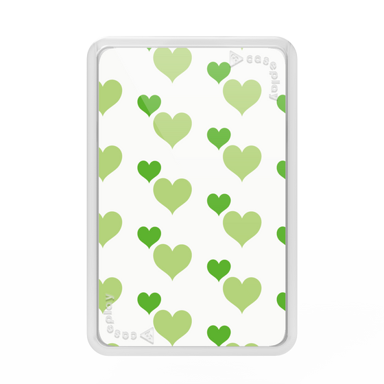 Premium Card Wallet［ Stripe Hearts - Green ］