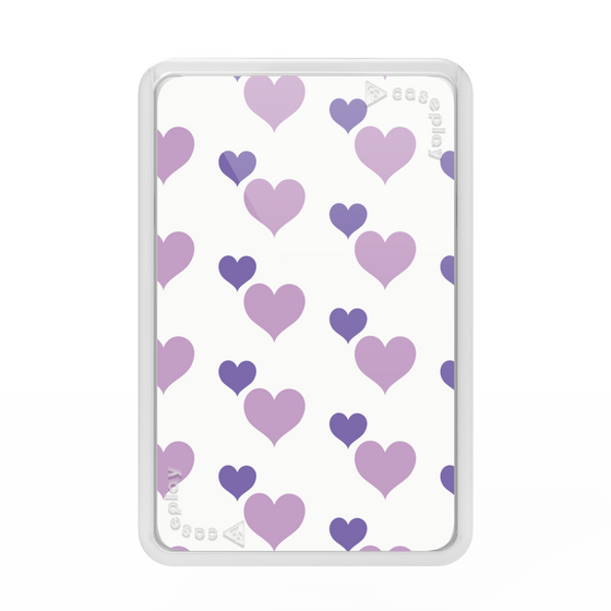 Premium Card Wallet［ Stripe Hearts - Purple ］