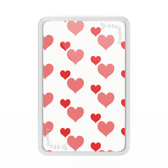 Premium Card Wallet［ Stripe Hearts - Red ］