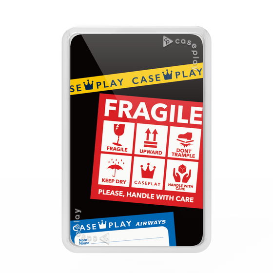 Premium Card Wallet［ FRAGILE Stickers - Black ］