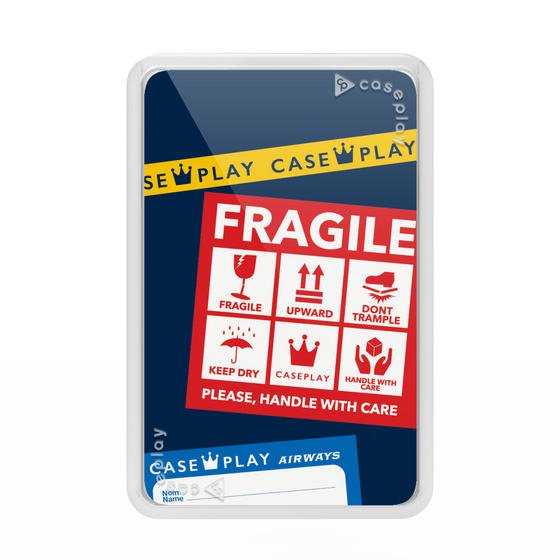 Premium Card Wallet［ FRAGILE Stickers - Navy ］