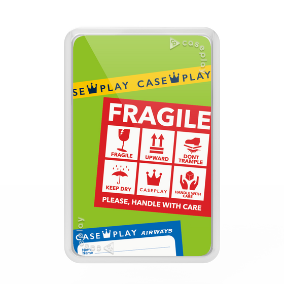 Premium Card Wallet［ FRAGILE Stickers - Green ］