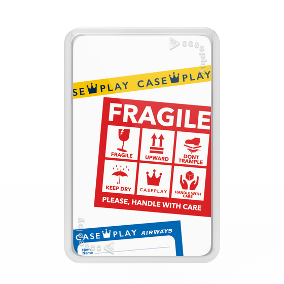 Premium Card Wallet［ FRAGILE Stickers - White ］