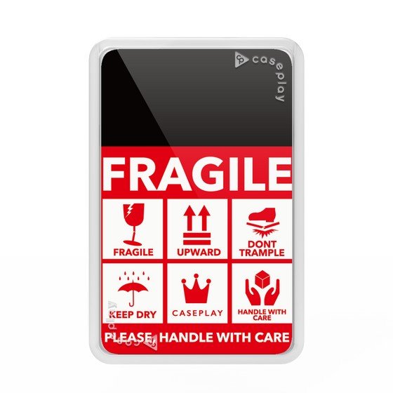 Premium Card Wallet［ FRAGILE Sticker - Black ］