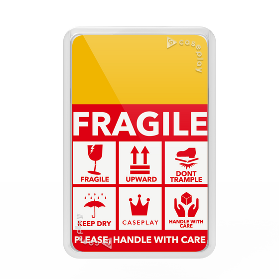 Premium Card Wallet［ FRAGILE Sticker - Yellow ］