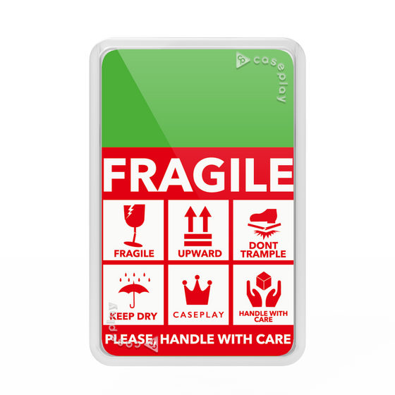 Premium Card Wallet［ FRAGILE Sticker - Green ］
