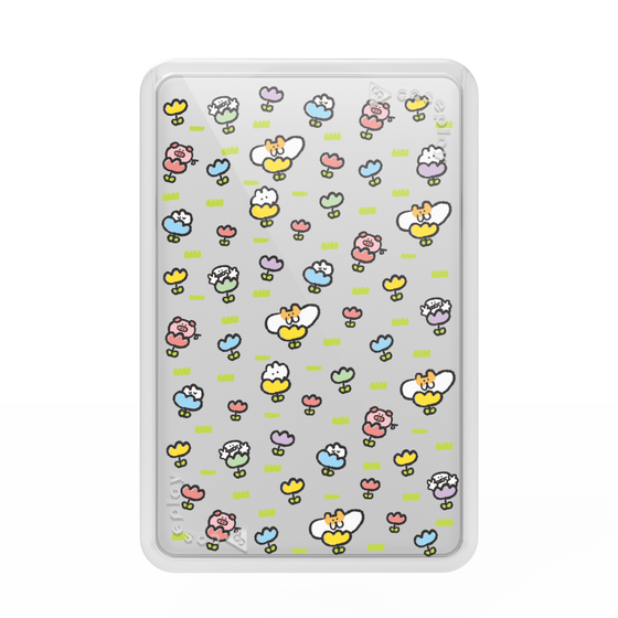 Premium Card Wallet［ Mokumoku-chan - Flower - All-over Pattern ］