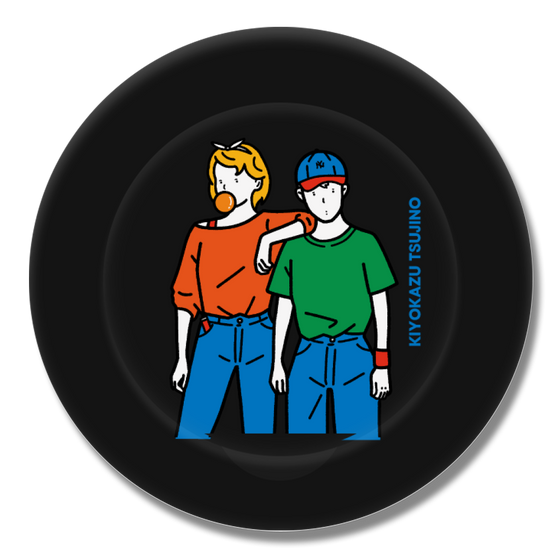 Smart Grip Stand [ Black ]［ Kiyokazu Tsujino - Girl and Boy ］