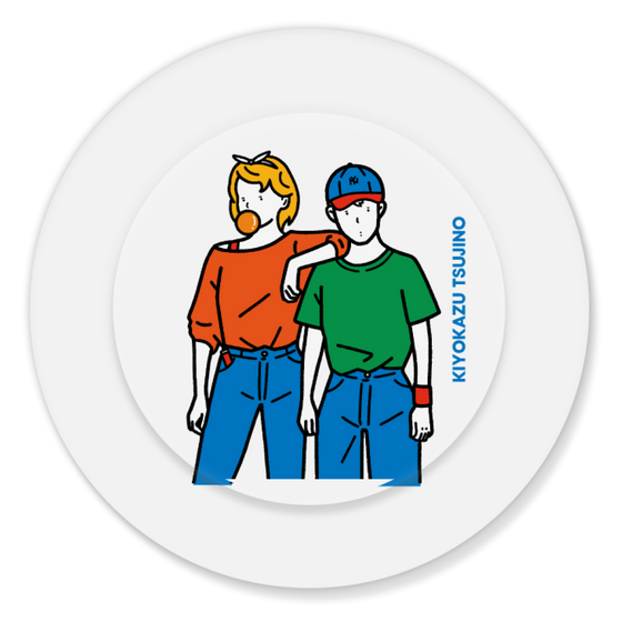 Smart Grip Stand [ White ]［ Kiyokazu Tsujino - Girl and Boy ］