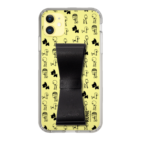 Slim Protection Case - STAND & RING RIBBON Black［ Rune Naito - RUNE Animal Dog ］
