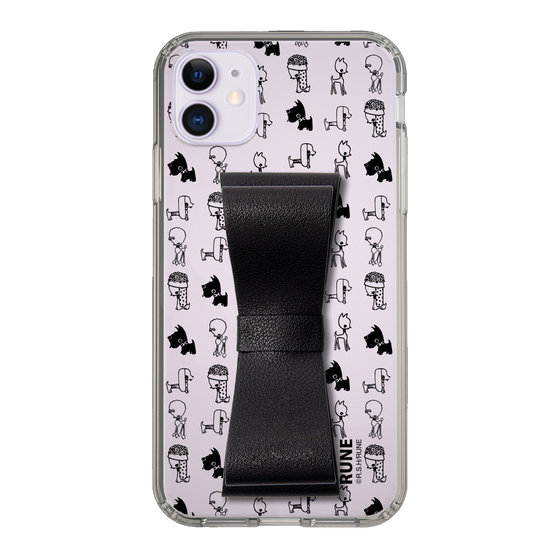 Slim Protection Case - STAND & RING RIBBON Black［ Rune Naito - RUNE Animal Dog ］
