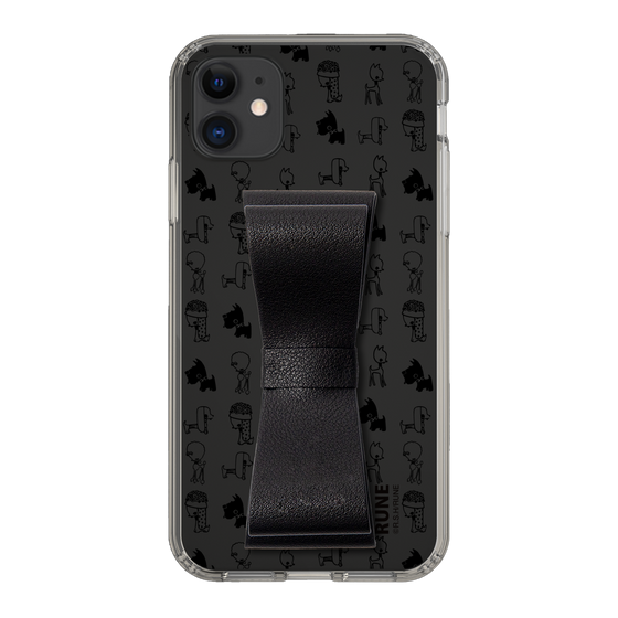 Slim Protection Case - STAND & RING RIBBON Black［ Rune Naito - RUNE Animal Dog ］