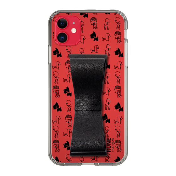 Slim Protection Case - STAND & RING RIBBON Black［ Rune Naito - RUNE Animal Dog ］