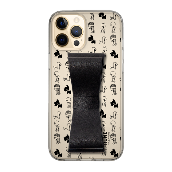 Slim Protection Case - STAND & RING RIBBON Black［ Rune Naito - RUNE Animal Dog ］