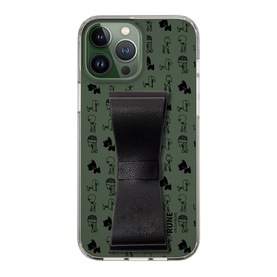 Slim Protection Case - STAND & RING RIBBON Black［ Rune Naito - RUNE Animal Dog ］