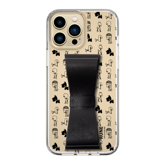 Slim Protection Case - STAND & RING RIBBON Black［ Rune Naito - RUNE Animal Dog ］