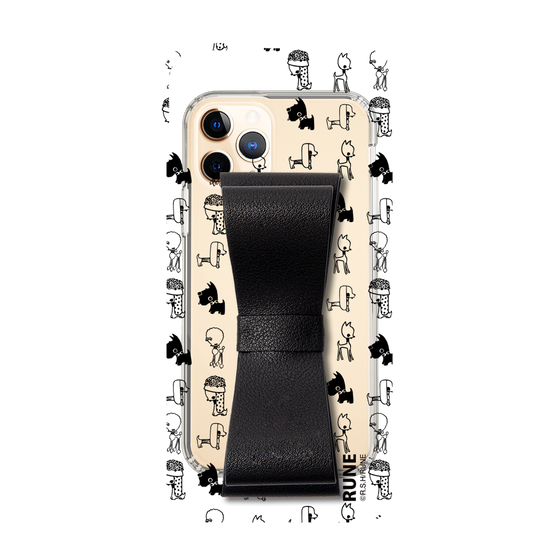 Slim Protection Case - STAND & RING RIBBON Black［ Rune Naito - RUNE Animal Dog ］