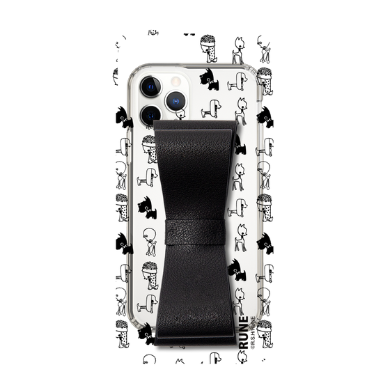 Slim Protection Case - STAND & RING RIBBON Black［ Rune Naito - RUNE Animal Dog ］