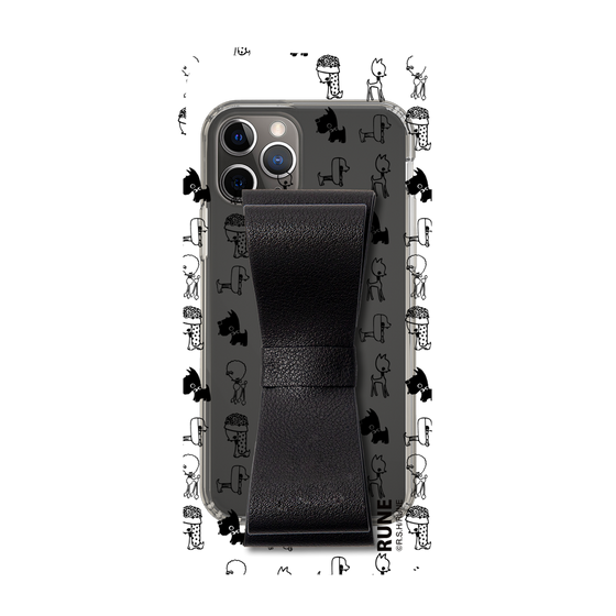Slim Protection Case - STAND & RING RIBBON Black［ Rune Naito - RUNE Animal Dog ］