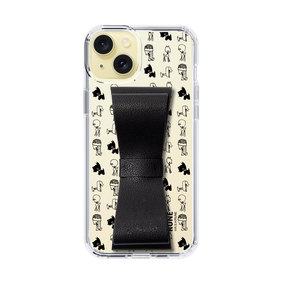 Slim Protection Case - STAND & RING RIBBON Black［ Rune Naito - RUNE Animal Dog ］